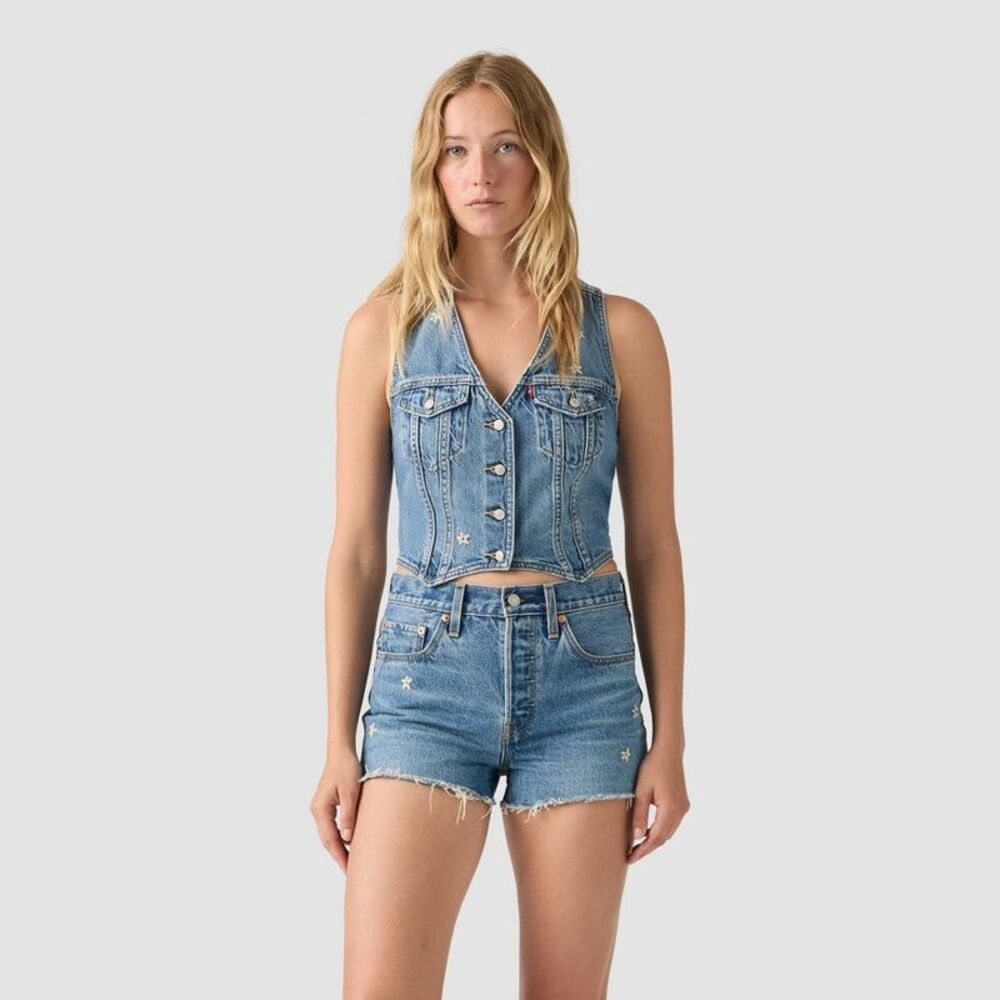 Levi's Women's "Bee in the Bonnet" Denim Vest - Blue M